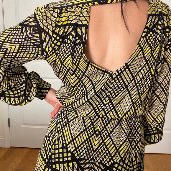 Parker graphic open back above the knee dress S - Picture 5 of 8